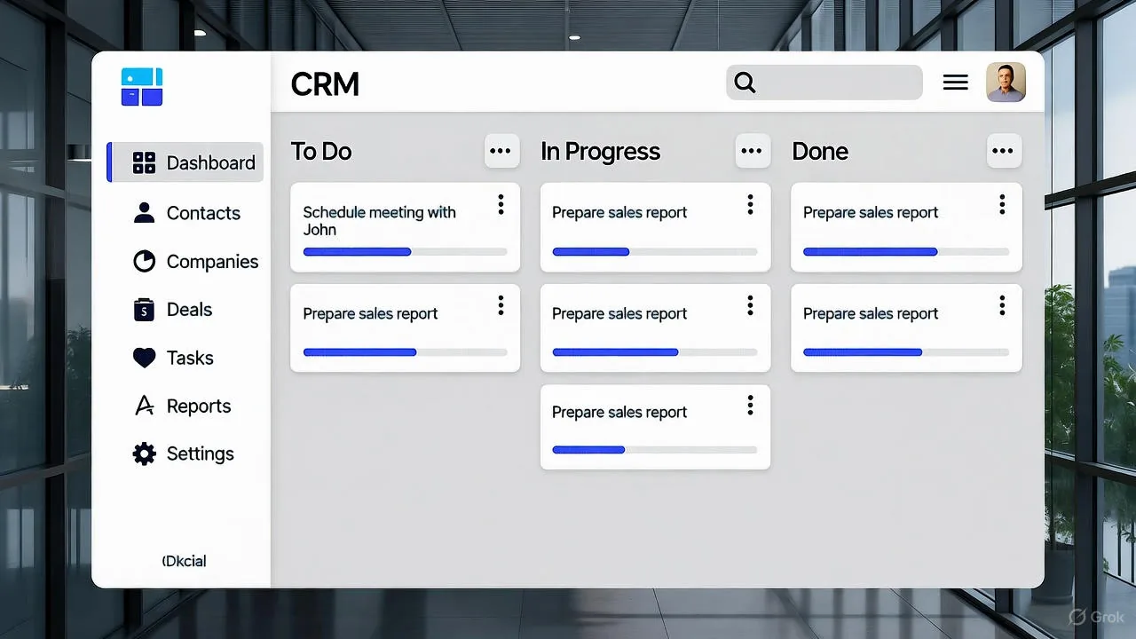 CRM kanban pipeline board