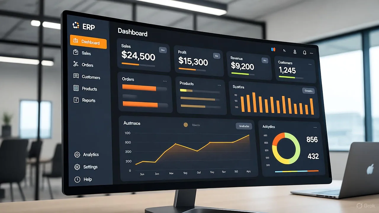 ERP analytics dashboard