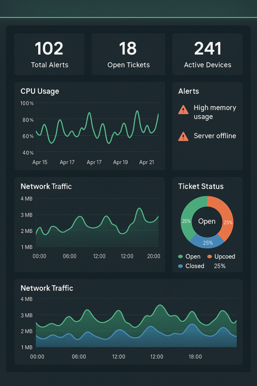 Monitoring dashboard with alerts